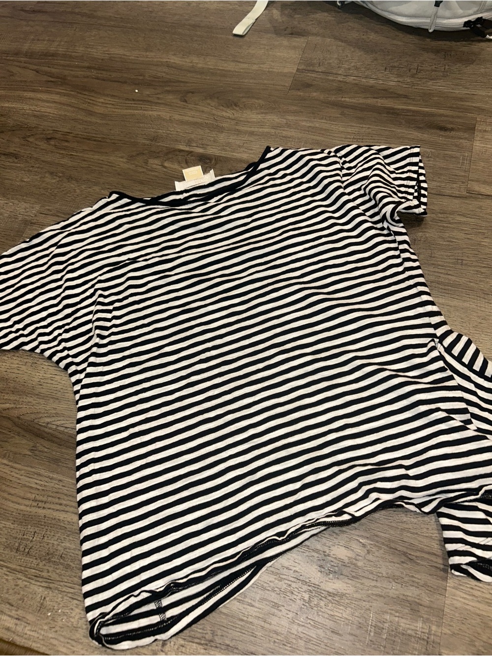 Michael Kors Black & White Striped Short Sleeve Tee